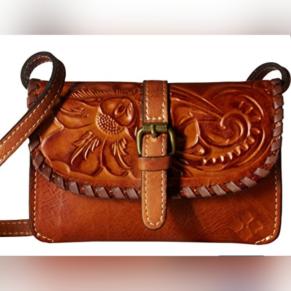 Patricia Nash Handbags - PATRICIA NASH TORRI CROSSBODY BURNISHED TOOLED LEATHER BAG